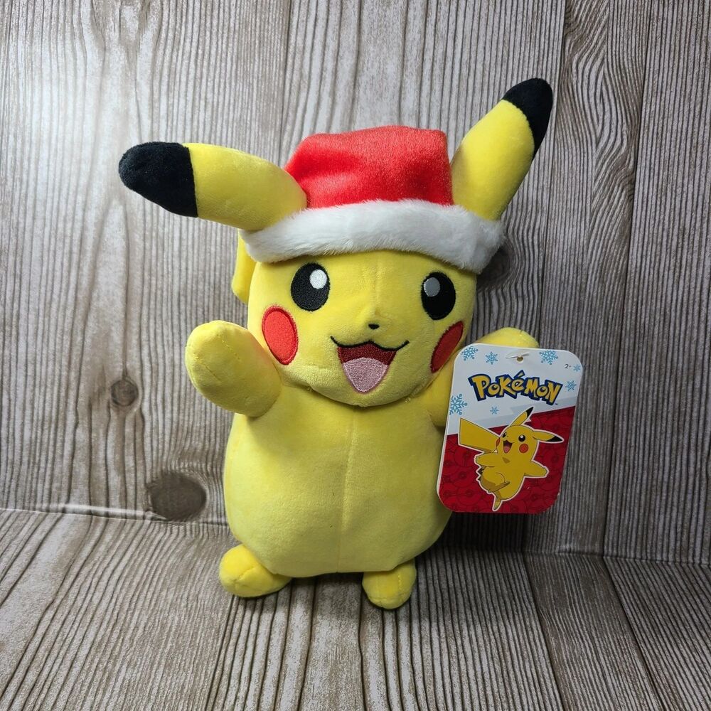 Pokemon Santa Pikachu 10" Plush 2023 Soft Yellow  with Tags Game Freak Nintendo